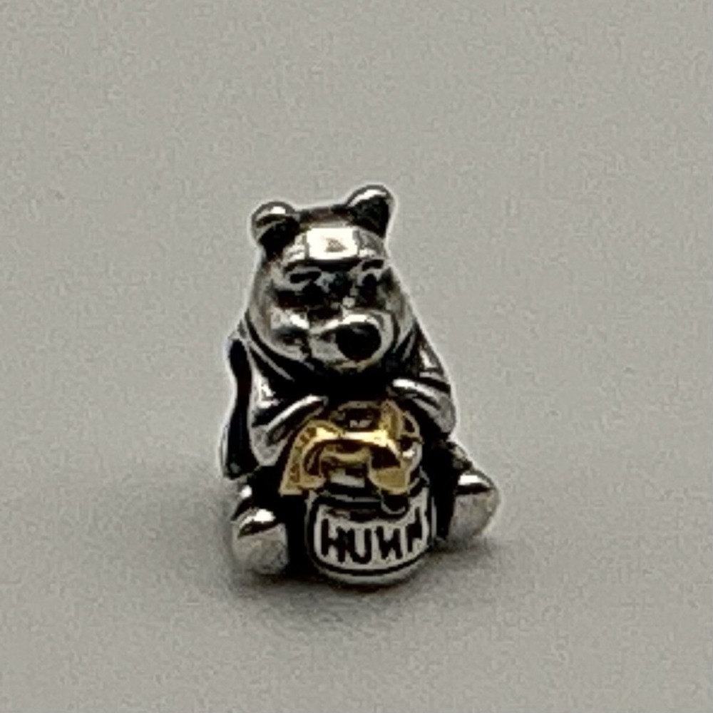 Pandora Disney 100 Winnie the Pooh Lab Diamond Charm 793029C01 Silver 14K Gold
